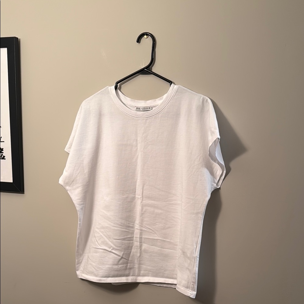 Zara 100% Cotton White T-Shirt